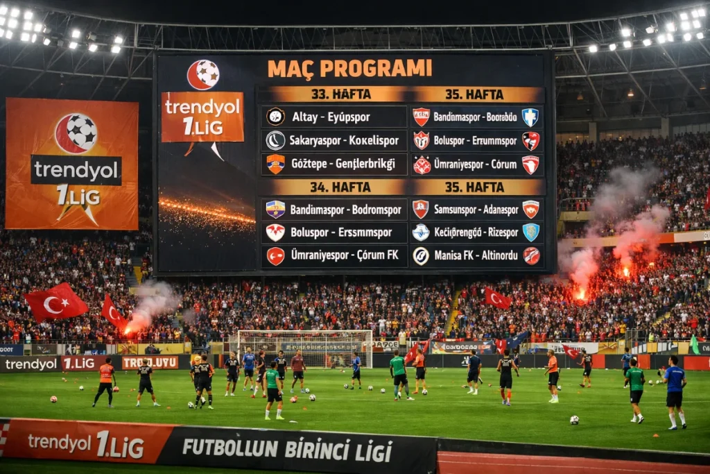 Trendyol 1. Lig’in 33, 34 ve 35. Haftaları için Maç Programı Duyuruldu